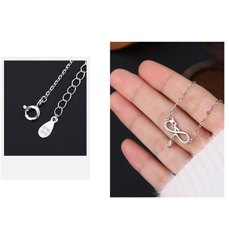 KarmaRipple's 999 Sterling Silver Year Of The Dragon Endless Weave Tail Talisman Protection Pendant Necklace p7