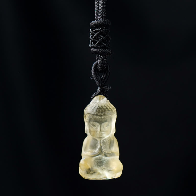 KarmaRipple's Various Gemstone Amethyst Pink Gemstone Ivory Gemstone Citrine Buddha Carved Spiritual Balancing Pendant Necklace Decoration ( p29