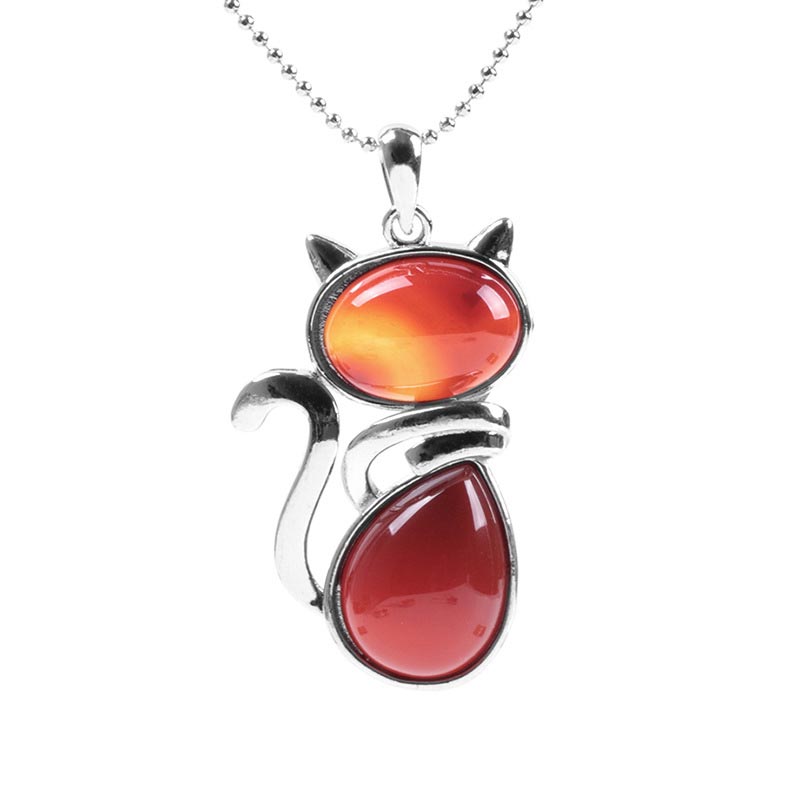 KarmaRipple's Cat Pattern Authentic Gemstone Protection Pendant Necklace p28