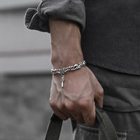 Bracelet d'équilibre en bronze à motif tissé torsadé de style viking de KarmaRipple