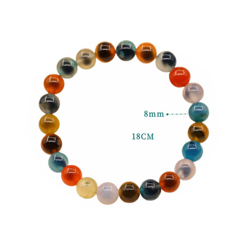 KarmaRipple's Colorful Candy Agate Balancing Strength Bead Bracelet p19