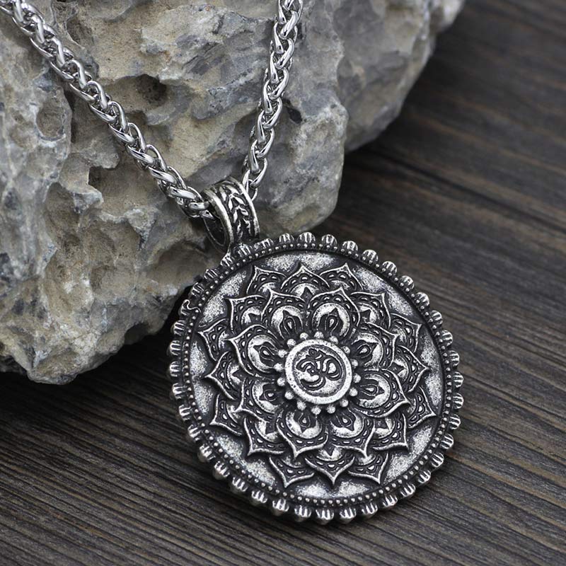 KarmaRipple's Six True Words Love Peace Flower Pattern Pendant ( p3