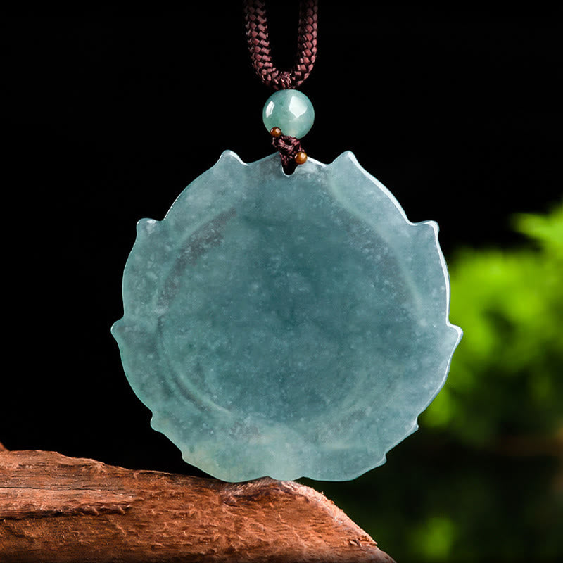 KarmaRipple's Authentic Jade Laughing Buddha Lotus Pattern Fortune Pendant Necklace p8