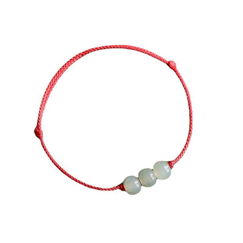 KarmaRipple's Three Beadwork Jade Fortune String Weave Bracelet p4