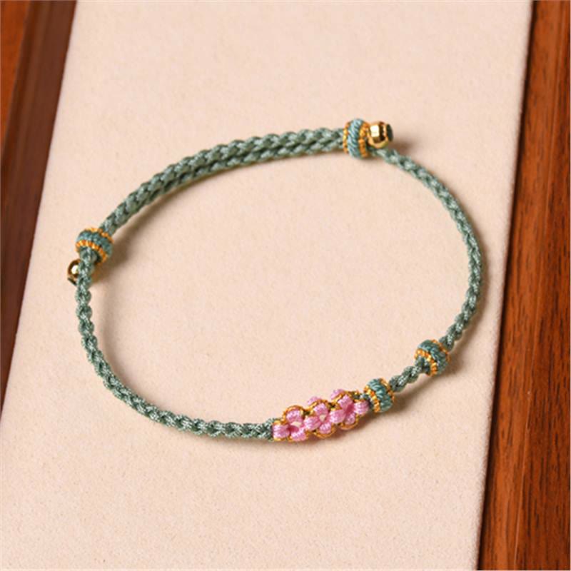 KarmaRipple's Handmade Peach Blossom Protection Woven Rope Bracelet p29