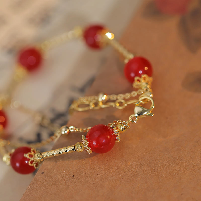 KarmaRipple's Red Agate Fu Character Talisman Self-acceptance Bracelet p7