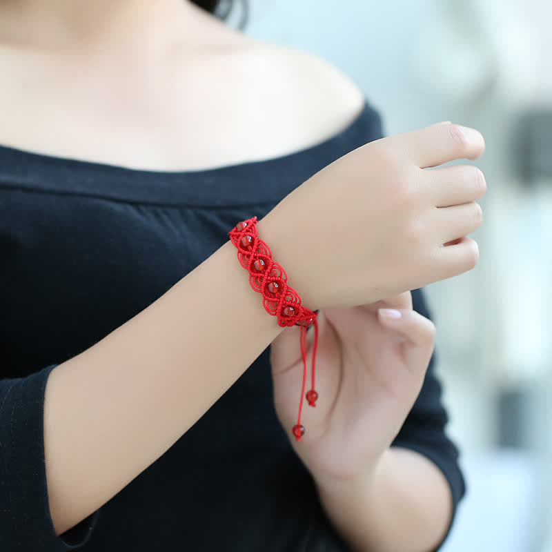 KarmaRipple's Red Agate Confidence Red String Bracelet p3