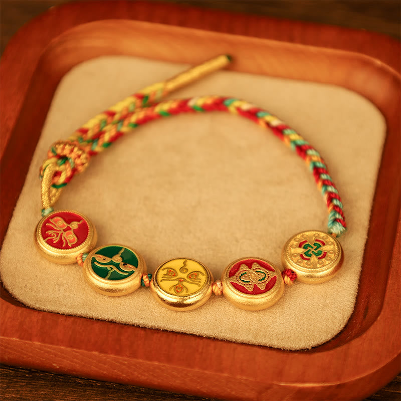 KarmaRipple's Tibetan Five God Of Wealth Colorful Rope Woven Fortune Bracelet p12