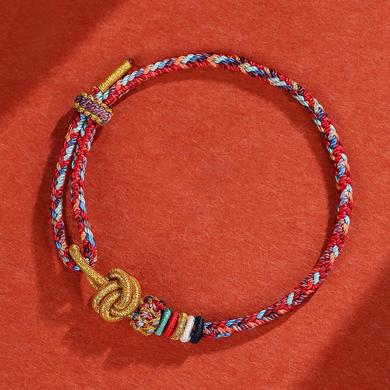 KarmaRipple's Handmade Dunhuang Colorful Rope Protection Braid String Bracelet p5