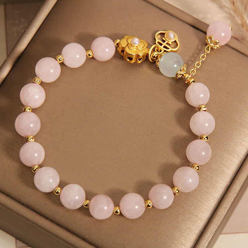 KarmaRipple's Authentic Pink Gemstone Fortunate Flower Warmth Bracelet p8