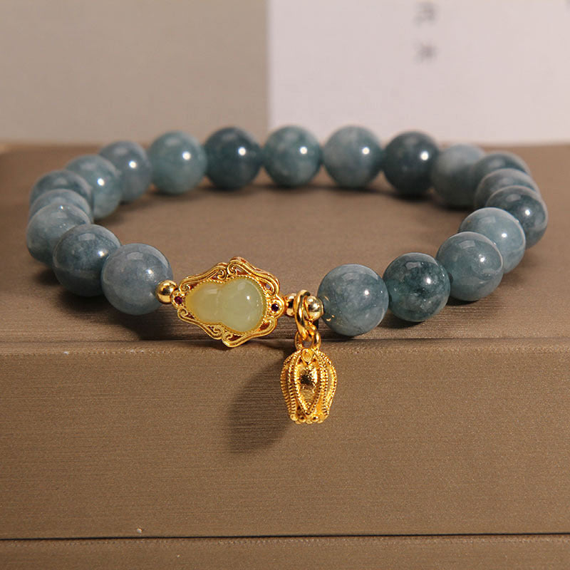 KarmaRipple's Authentic Jade Gourd Tulip Talisman Fortune Bracelet p1