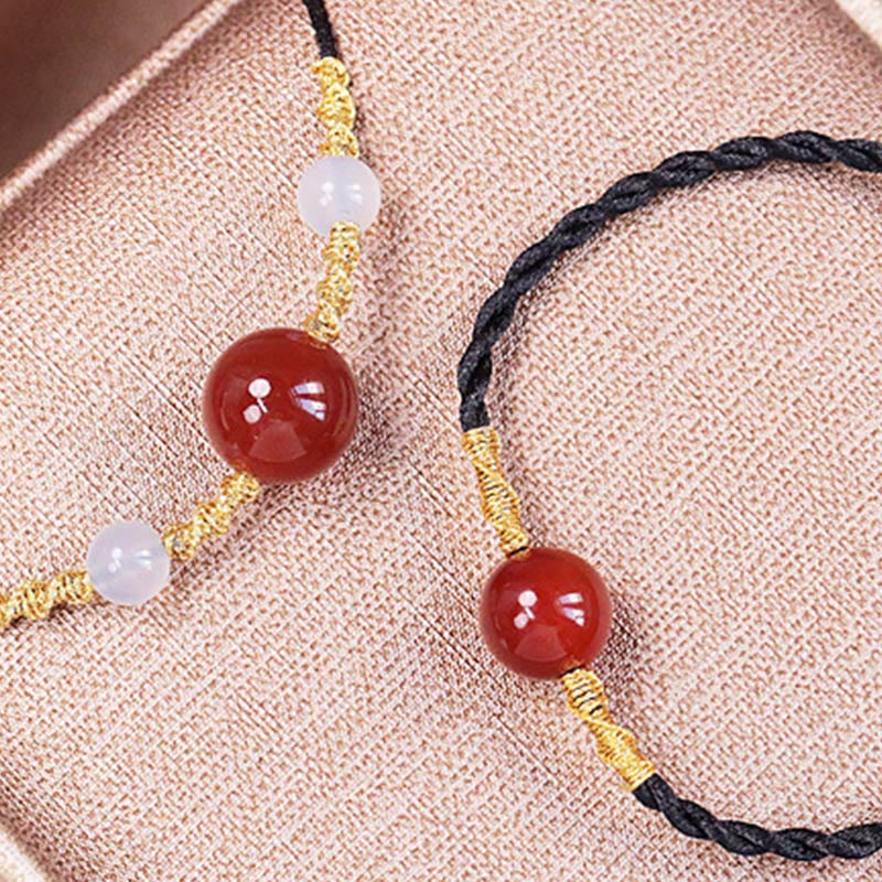 KarmaRipple's Authentic Red Agate Chalcedony Self-acceptance Confidence String Bead Bracelet Pendant Necklace p10