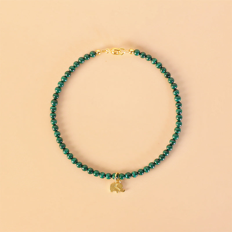 KarmaRipple's Authentic Malachite Elephant Anti-Anxiety Talisman Bracelet p24