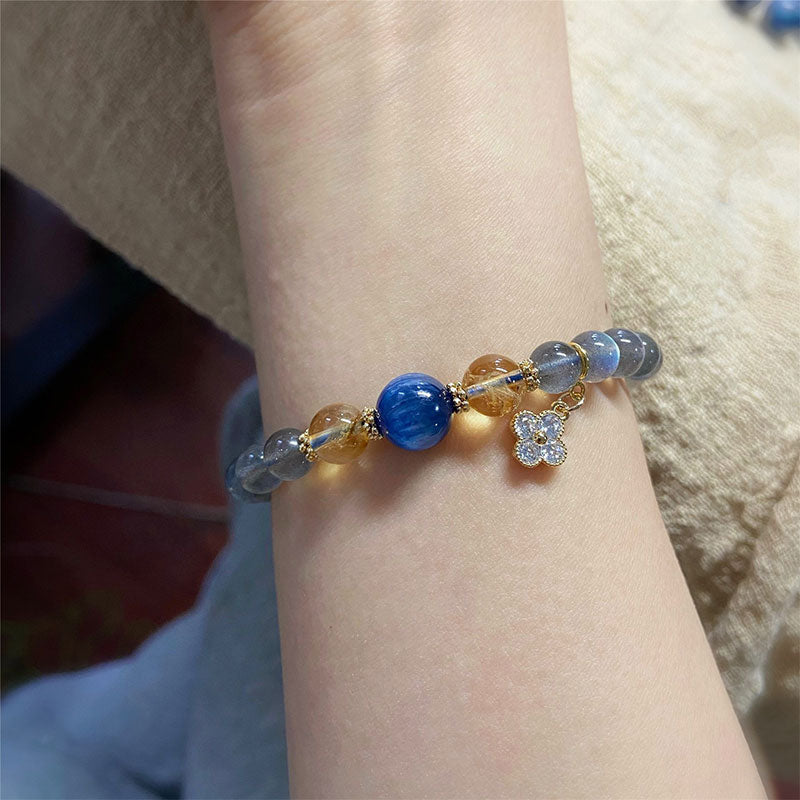 KarmaRipple's Authentic Moonstone Flower Chram Balancing Beadwork Bracelet p5