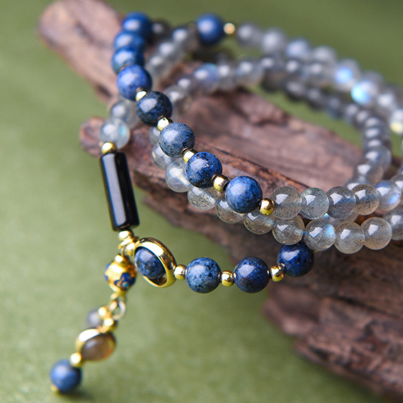 KarmaRipple's Moonstone Lazurite Calm Balancing Positive Bracelet p12