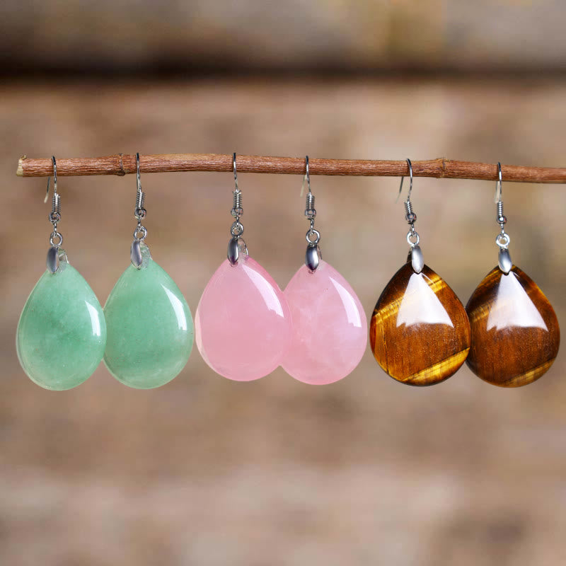 KarmaRipple's Authentic Aventurine Dangle Balancing Drop Earrings p7