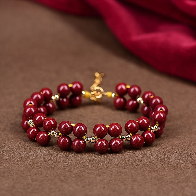 KarmaRipple's Authentic Cinnabar Beaded Blessing Bracelet p1