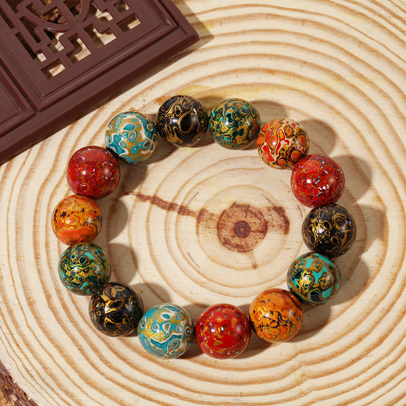 KarmaRipple's Authentic Multicolored Lacquer Beadwork Calm Bracelet p2