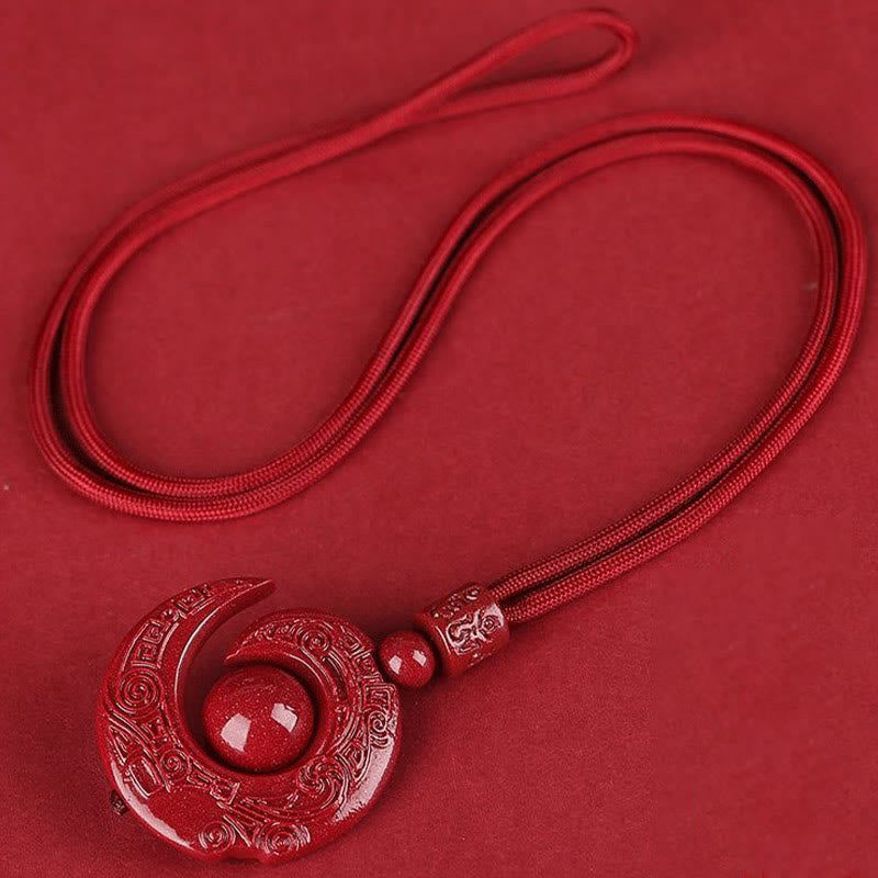 KarmaRipple's One's Fortune Improves Design Patern Authentic Cinnabar Concentration Pendant Necklace p9