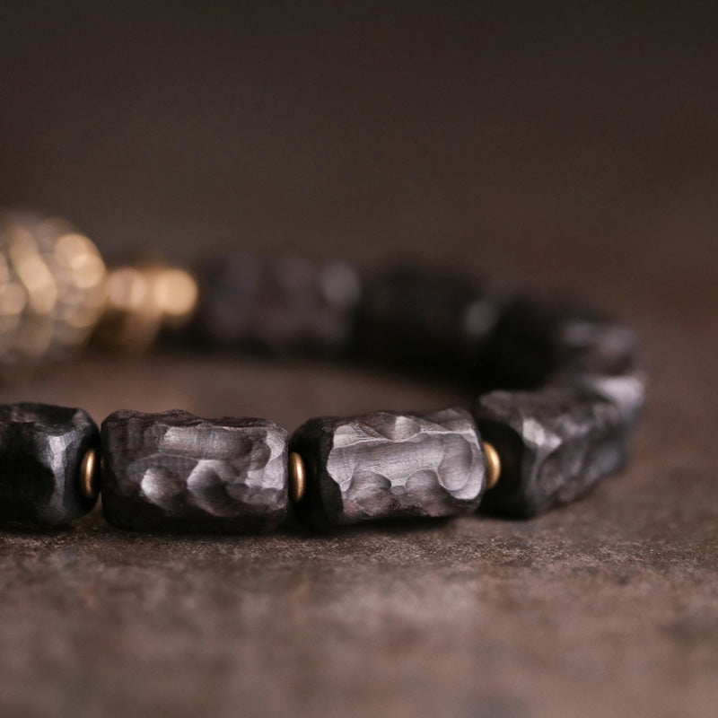 KarmaRipple's Ebony Wood Bronze Balance Protection Pair Bracelet p7
