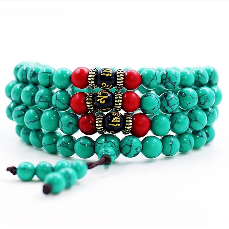 KarmaRipple's Tibetan Turquoise Purification Pendant Mala p12