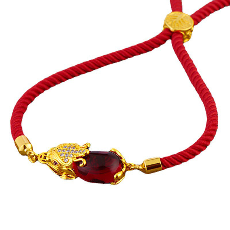 KarmaRipple's Wealth Attractor Red Agate Pixiu Red String Bracelet p3