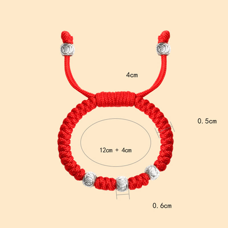KarmaRipple's 925 Sterling Silver King Kong Weave Multicolored Red String Strength Handmade Woven Kids Child Bracelet p8
