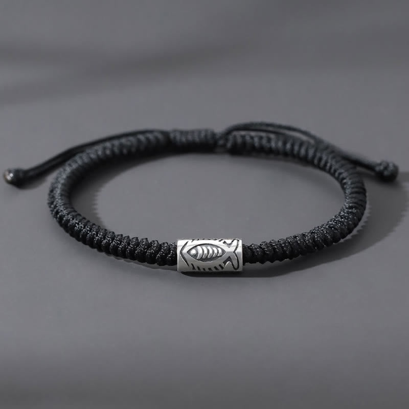 KarmaRipple's Tibet Koi Fish Wealth Black String Bracelet p1