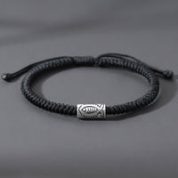 KarmaRipple's Tibet Koi Fish Wealth Black String Bracelet