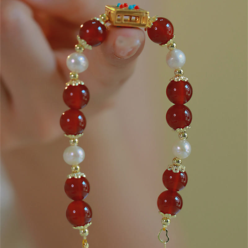 KarmaRipple's Red Agate Pearl Confidence Self-acceptance Bracelet p8