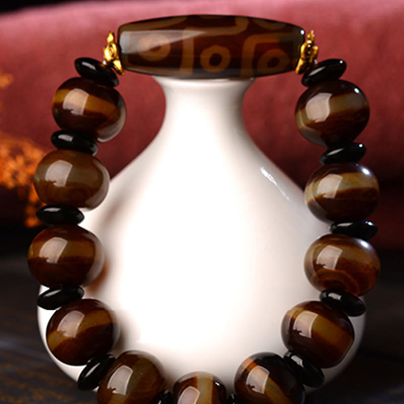 KarmaRipple's Tibetan Authentic Nine-Eye Dzi Bead Agate Wealth Blessings Bracelet p10