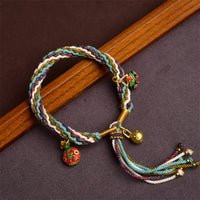 KarmaRipple's Handmade Gold Swallowing Beast Family Balancing Reincarnation Weave Braid Bracelet