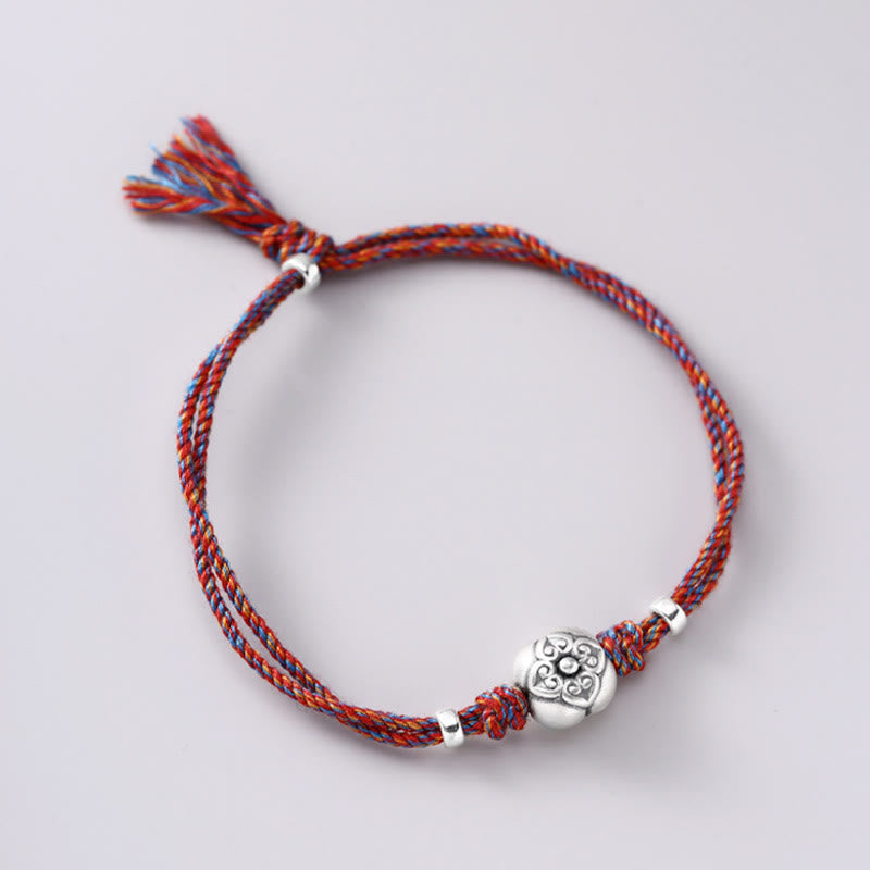 KarmaRipple's 999 Sterling Silver Persimmon Fortune Multicolored Woven Bracelet p20