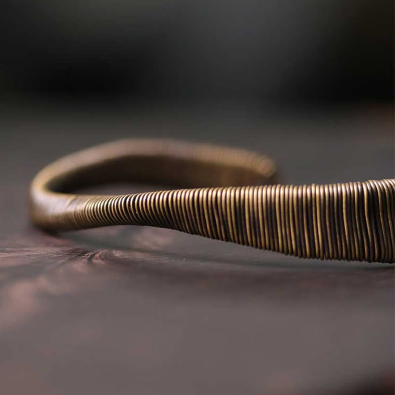 KarmaRipple's Simple Design Wrapped Bronze Fortune Wealth Adjustable Cuff Bracelet p11