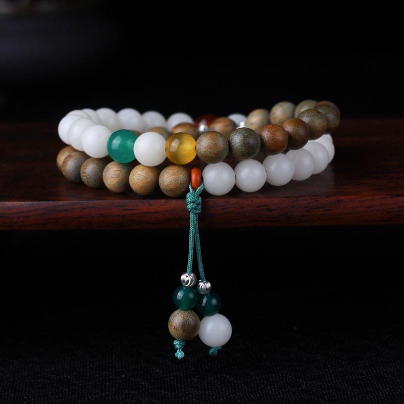 KarmaRipple's Green Sandalwood Bodhi Seed Wake Up Fortune Bracelet p1