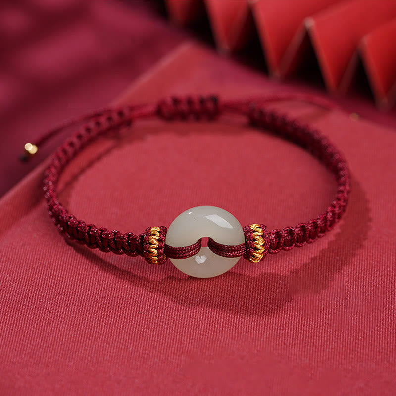 KarmaRipple's Peace Buckle Jade Abundance Woven Bracelet p4