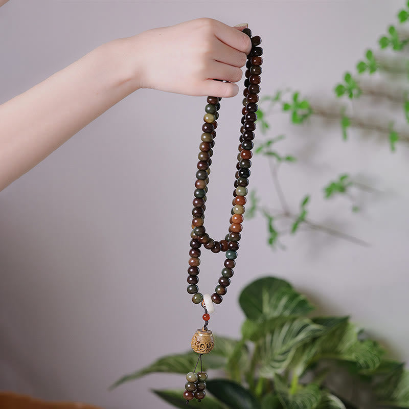 KarmaRipple's 108 Mala Beadwork Dunhuang Color Bodhi Seed Dzi Bead Keep Away Evil Spirits Bracelet p6