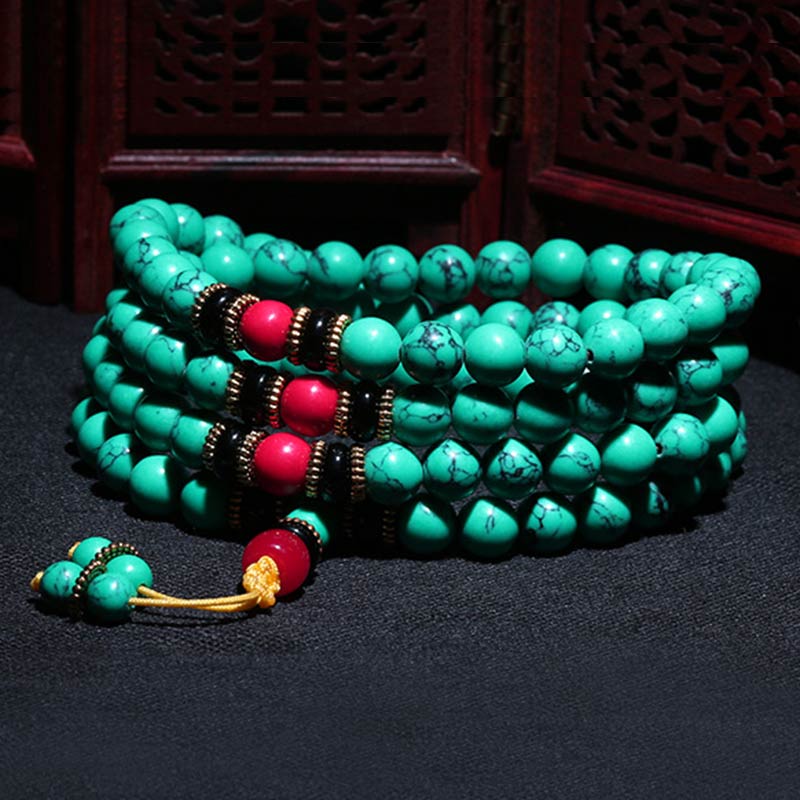 KarmaRipple's Tibetan Turquoise Balancing Mala Bracelet p7