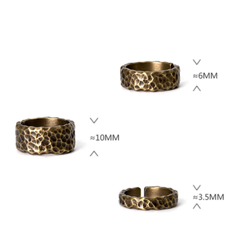 KarmaRipple's Tibetan Bump Texture Design Bronze Brass Fortune Ring p20