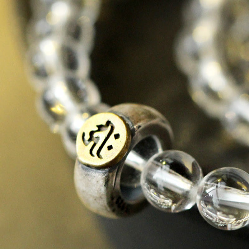 KarmaRipple's 925 Sterling Silver Chinese Zodiac Natal Buddha Ivory Gemstone Meditation Triple Wrap Bracelet p4