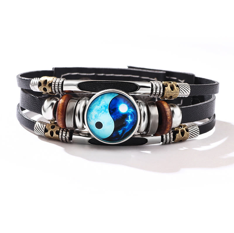KarmaRipple's Yin Yang Leather Balance Bracelet p1