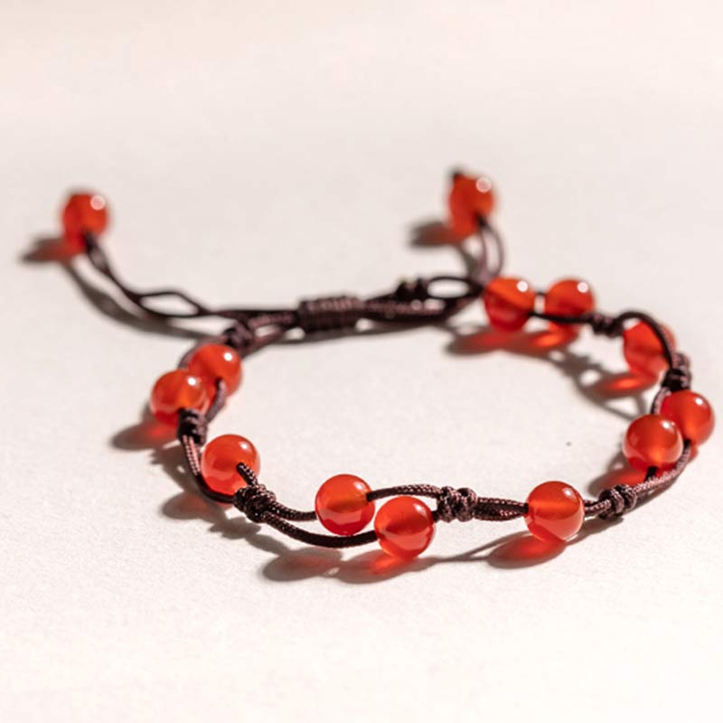 KarmaRipple's Red Agate Moss Agate Cinnabar Calm Bracelet p19