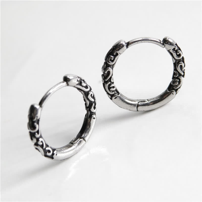 KarmaRipple's Viking Celtic Hoop Titanium Steel Balance Earrings p2