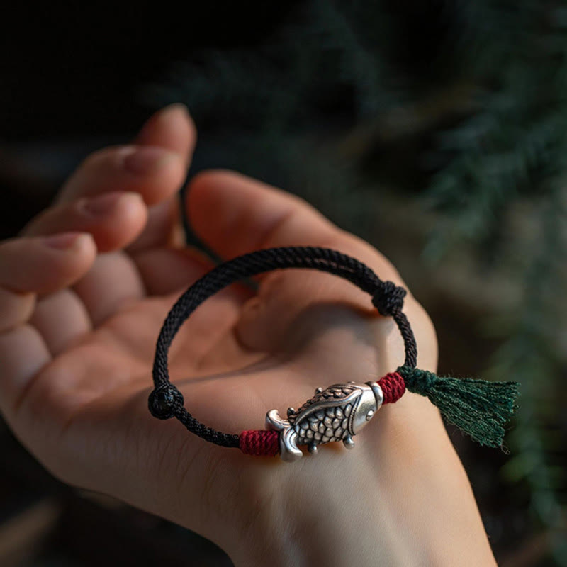 KarmaRipple's 925 Sterling Silver Fortune Koi Fish Woven Bracelet p3