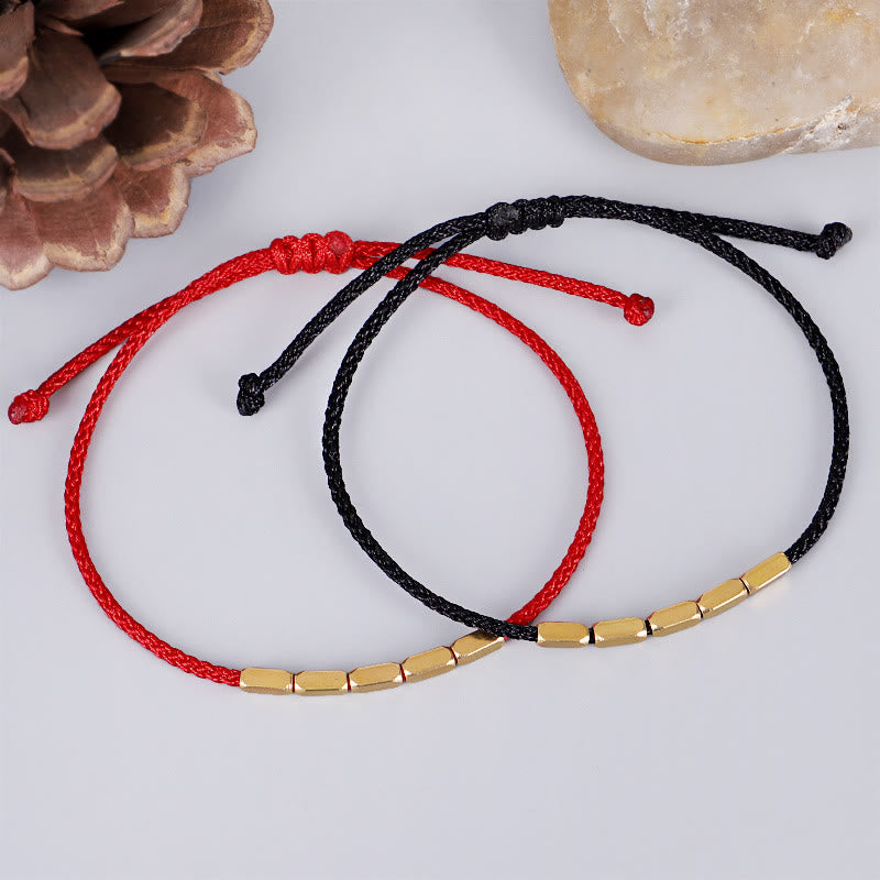 KarmaRipple's Handcrafted Bronze Bead Protection Woven String Bracelet p3