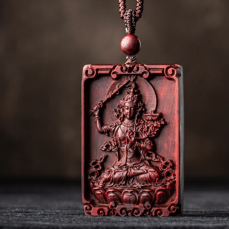 KarmaRipple's Chinese Zodiac Natal Buddha Small Leaf Red Sandalwood Protection Pendant Necklace p22