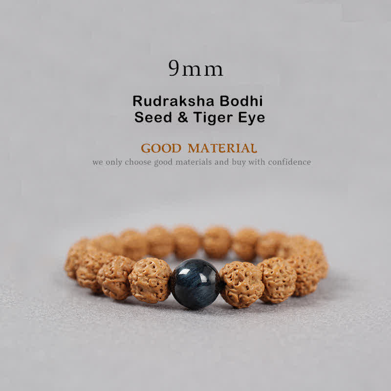 KarmaRipple's Tibet Rudraksha Bodhi Seed Dzi Bead Amber Turquoise Wealth Bracelet p28
