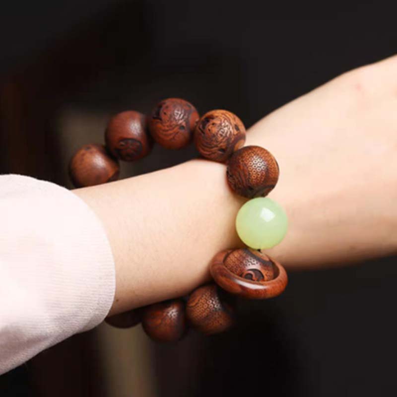 KarmaRipple's Tibetan Rosewood Engraving Tiger Protection Bracelet p2