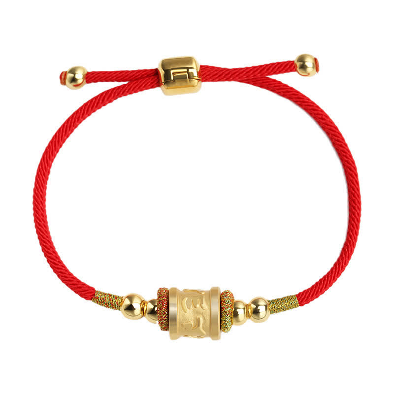 KarmaRipple's 999 Sterling Silver Om Mani Padme Hum Fortune Red String Bracelet p11