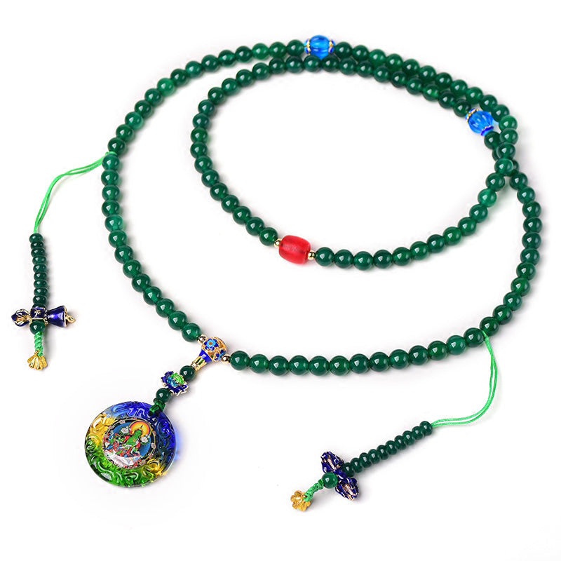 KarmaRipple's 108 Mala Beadwork Authentic Green Agate Bodhisattva Green Tara Manifestation Talisman Bracelet p5